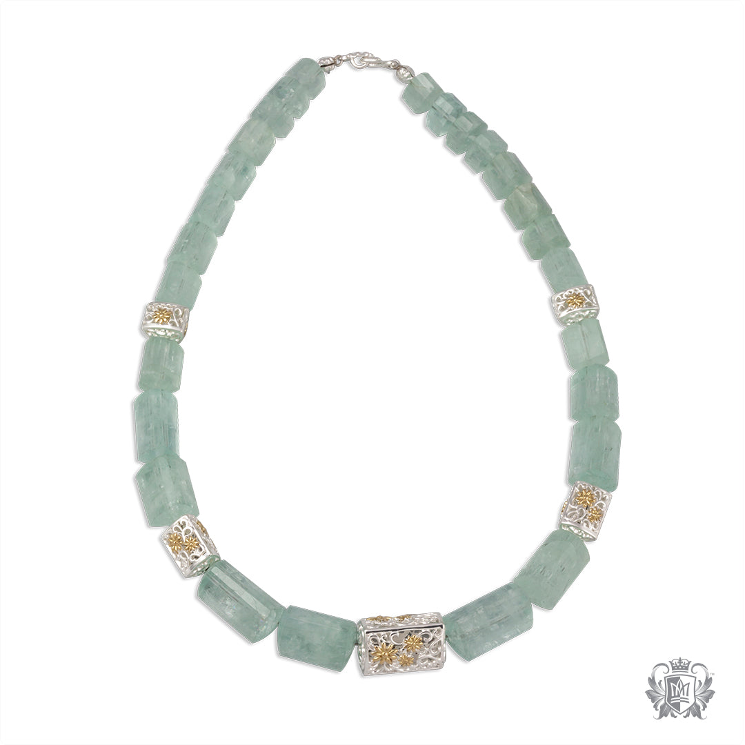 Aquamarine Gemstone Bead Necklace