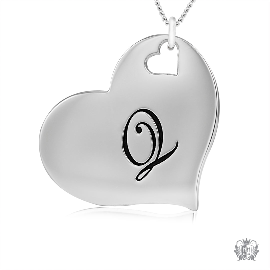 Love heart hot sale engraved necklace