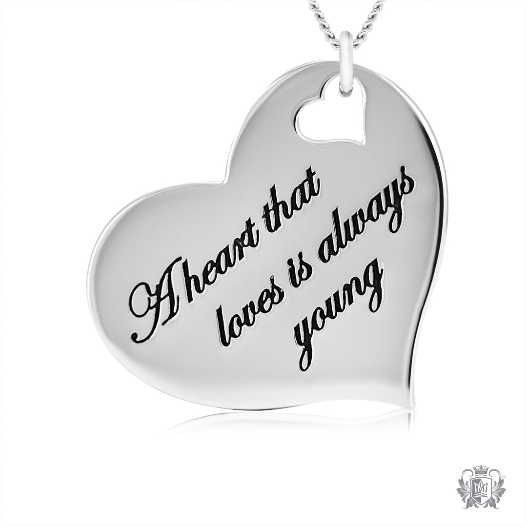 Engraved love heart on sale necklace