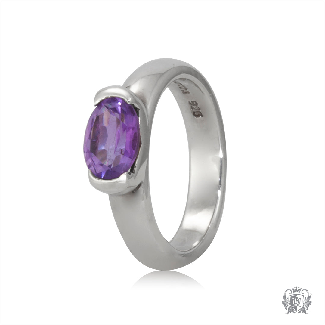 Oval Amethyst Ring Metalsmiths Sterling