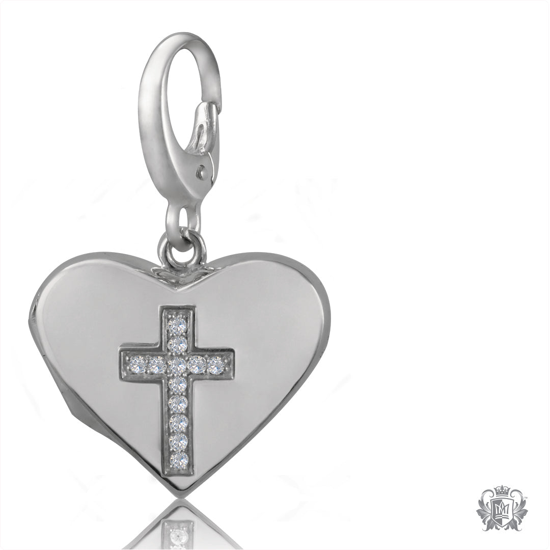 Cross Heart Locket Charm